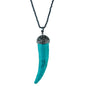 LEATHER HORN (Turquoise) NECKLACE - CLÁUDIA LOBÃO -VN-1038-TUR -