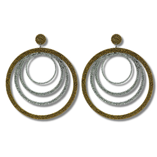 LOVELY ANGLES EARRINGS (Gold & Silver) - CLÁUDIA LOBÃO -E-3623-C -