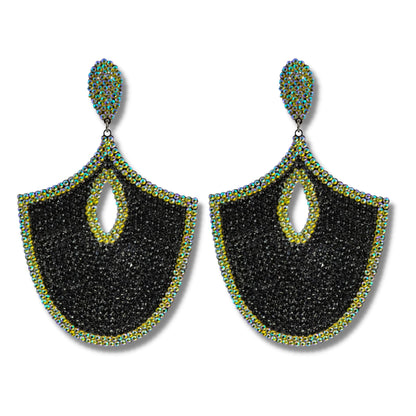 ON THE EDGE EARRINGS (Black & Gold) - CLÁUDIA LOBÃO -E-3608 - BRONZE GOLD AND BLACK -