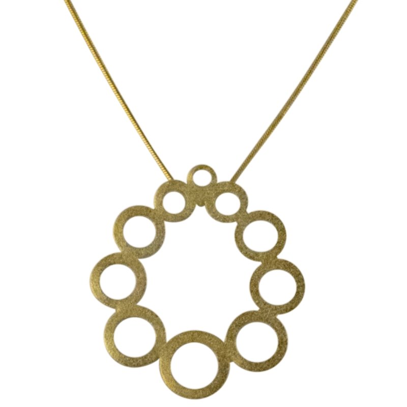 9ct Gold Two Tone Open Crossover Circle Pendant | Angus & Coote