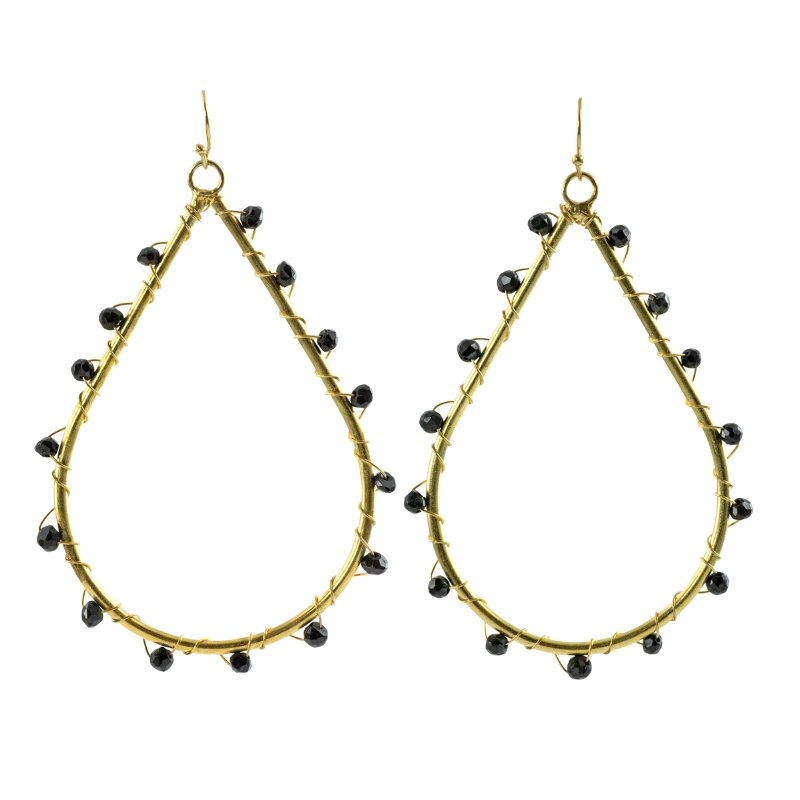 PATIENCE EARRINGS (Black) - CLÁUDIA LOBÃO -E-1591-Onyx -