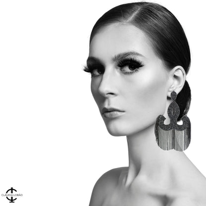 FOR KEEPS EARRINGS (Hematite crystals) - CLÁUDIA LOBÃO -E-3644-hematite -