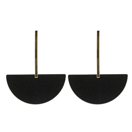 SIMPLE MINDS EARRINGS - CLÁUDIA LOBÃO -E-3519-GOLD BLACK - Earrings