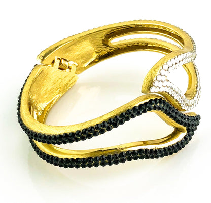 SMASHING WAVES BRACELET - CLÁUDIA LOBÃO -B-19170-BLACK/SILVER - Bracelets