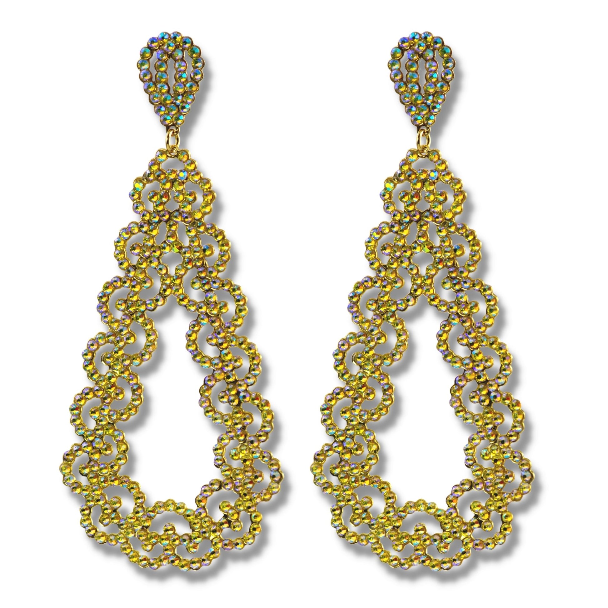 STAY UP LATE EARRINGS (Iridescent Yellow) - CLÁUDIA LOBÃO -E-3636-C -