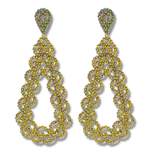 STAY UP LATE EARRINGS (Iridescent Yellow) - CLÁUDIA LOBÃO -E-3636-C -