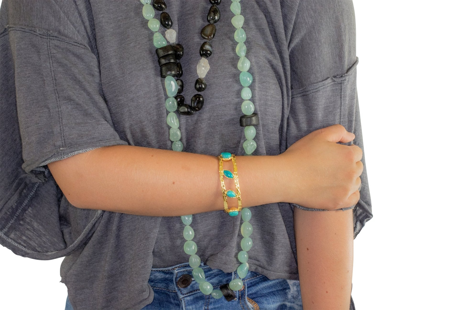 TOUCHED BY A GEMSTONE BRACELET - CLÁUDIA LOBÃO -B-1817-TURQUOISE-2 - Bracelets