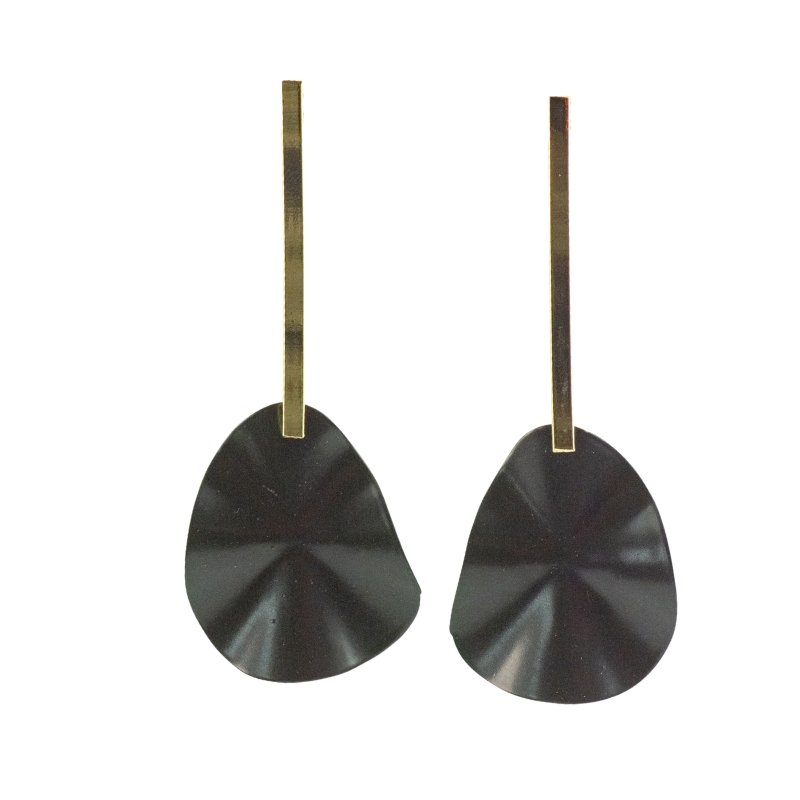 WHITE-KNUCKLE GRIP EARRINGS - CLÁUDIA LOBÃO -E-3517-G-BLACK -