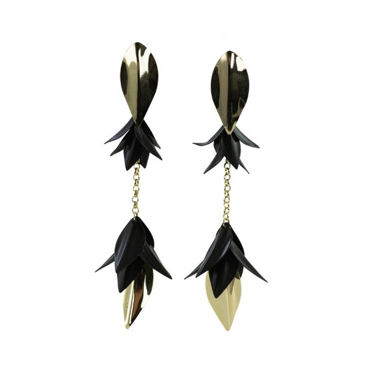 WILD LOVE EARRINGS - CLÁUDIA LOBÃO -E-3565-BLACK GOLD - Earrings